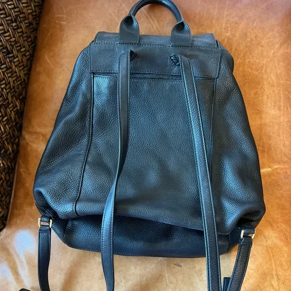 Tory Burch Harper Black Leather Backpack - Picture 7 of 9